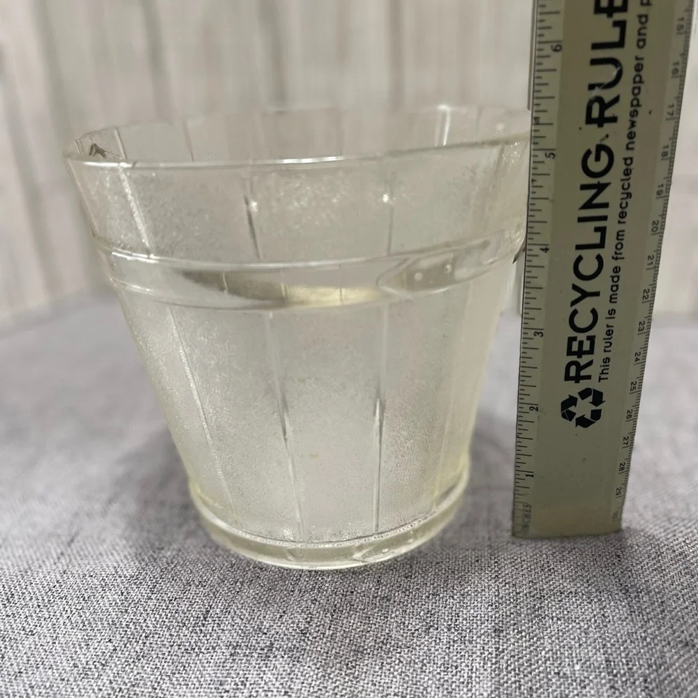 Vintage Anchor Hocking Glass Ice Bucket with Handle